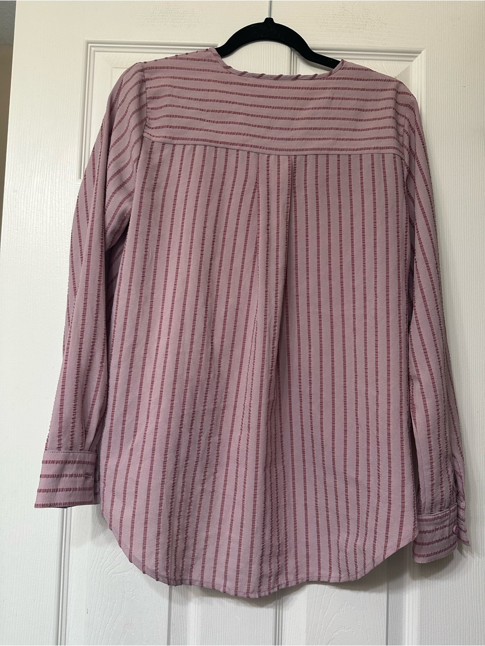 BCBGMaxAzria Pink Striped Wrap-Front Blouse - Picture 6 of 7